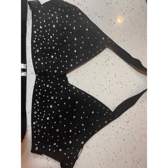 Fashion Nova icy girl Sparkly Black Swimsuit - Size Large - Excellent - Picture 4 of 8